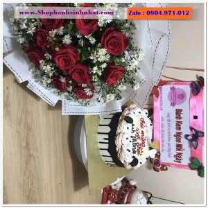 Combo Bánh Kem & Hoa Tươi - MM52